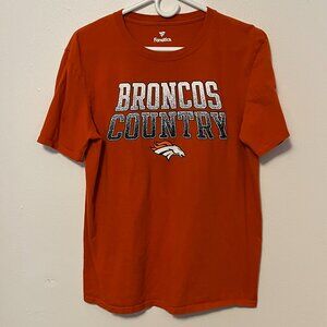 Fanatics T-Shirt Broncos Country Short Sleeve Orange with White Letters Size M